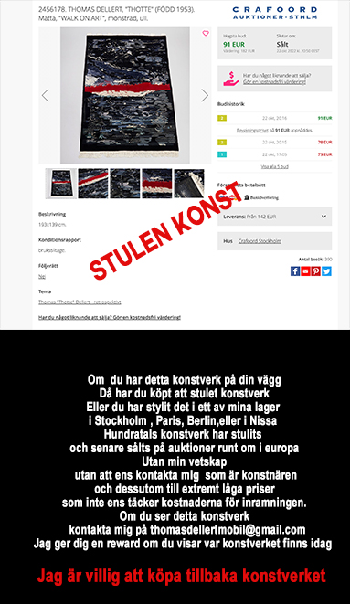 STULEN MATTA  EFTER STRINDBERGS VÅGEN 